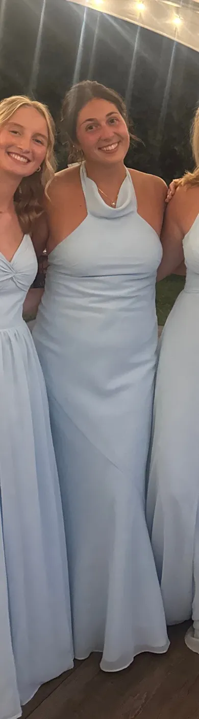 Azazie Bridesmaid Dress Chiffon Sky Blue - Image 4