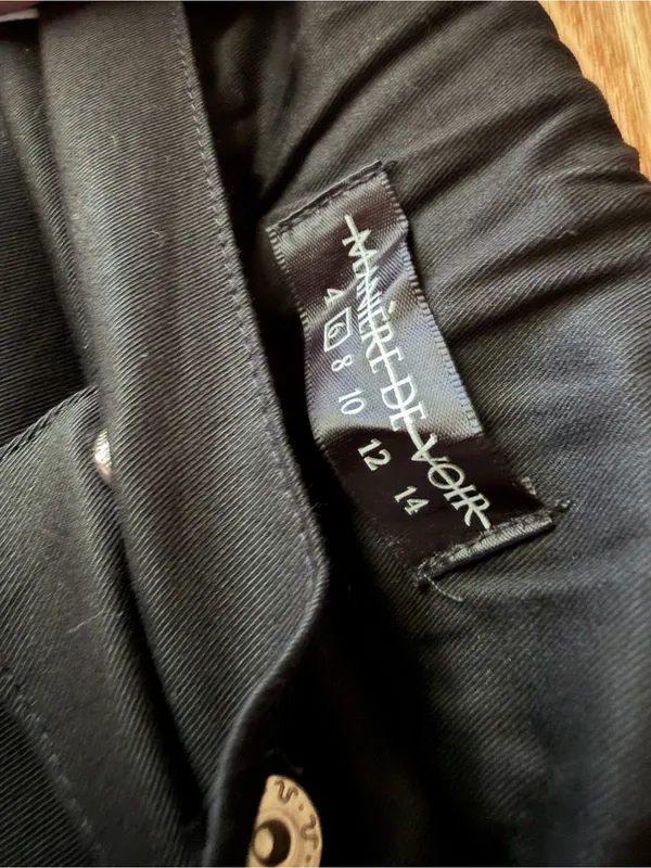 Maniere De Voir Black Reflective Cargo Jogger Pants Size 6 Y2K Techwear - Image 3