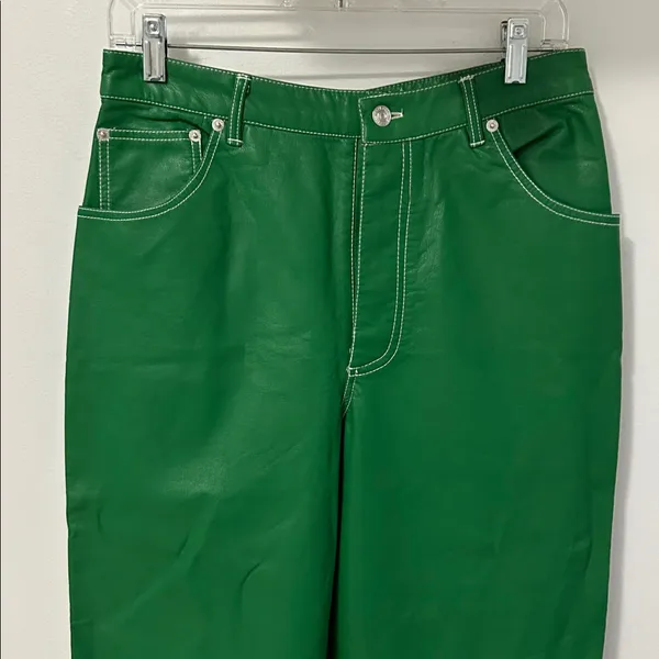 We The Free The It Factor Vegan Leather Pants Green - Image 4