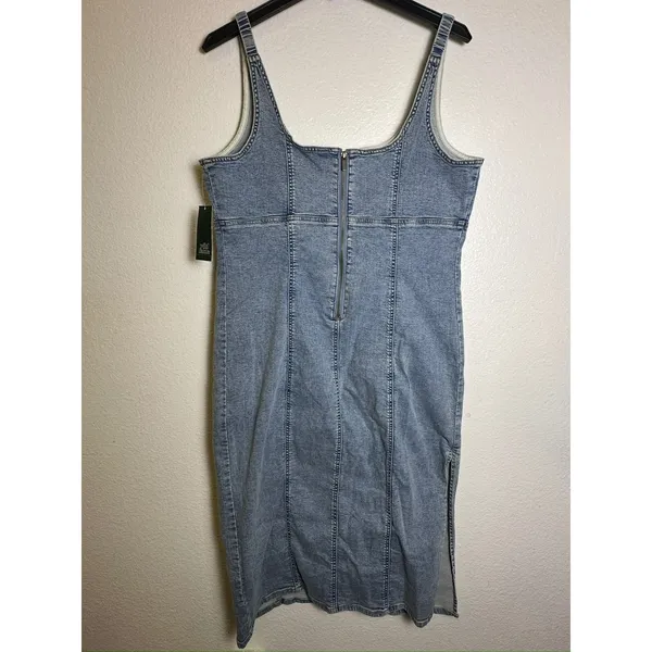 Wild Fable Denim Midi Dress Medium Wash Square Neck XXL 25WFDR005 New - Image 2