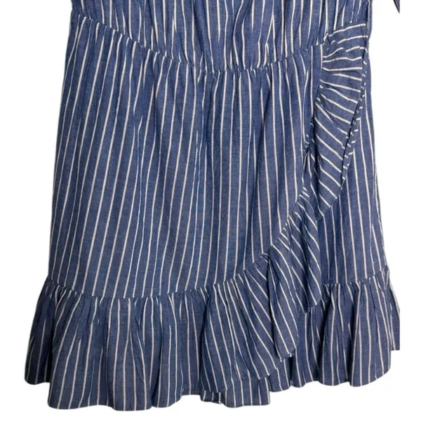 TULAROSA Maida Ruffle Dress in Blue White Stripe Size Small - Image 6