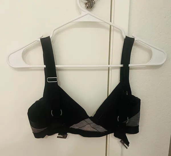 H&M Black & Grey Strappy Bralette Sports Bra - Image 2