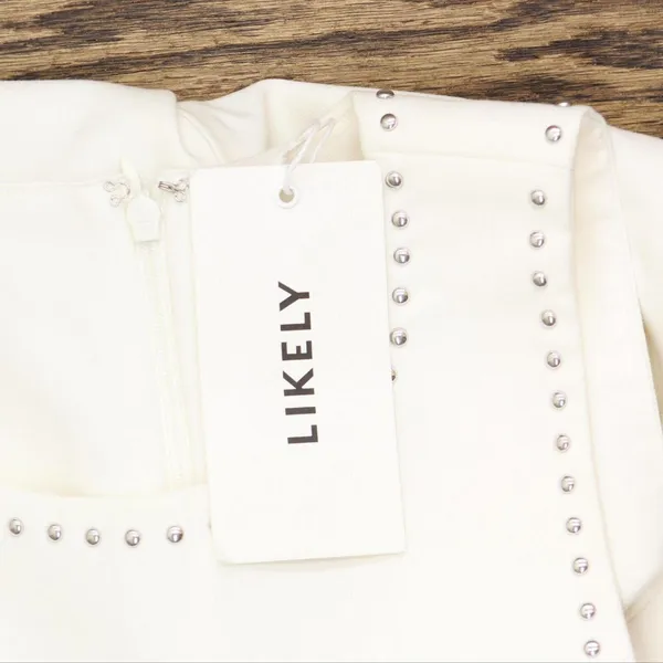 NWT Likely Womens Sleeveless Manhattan Bodycon Dress with Studs White 6 - Image 5