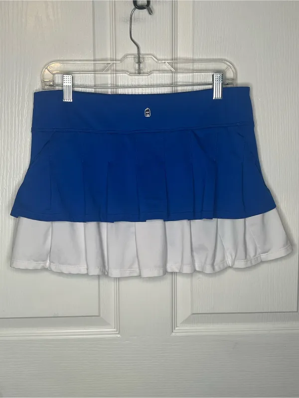 DUC Sz M Blue Athletic Skort Blue And White With Back Ruffle - Image 8
