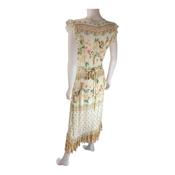 Farm Rio Anthropologie Floral Ruffle Trim Wrap‎ Maxi Dress Bohemian Cottagecore - Image 6