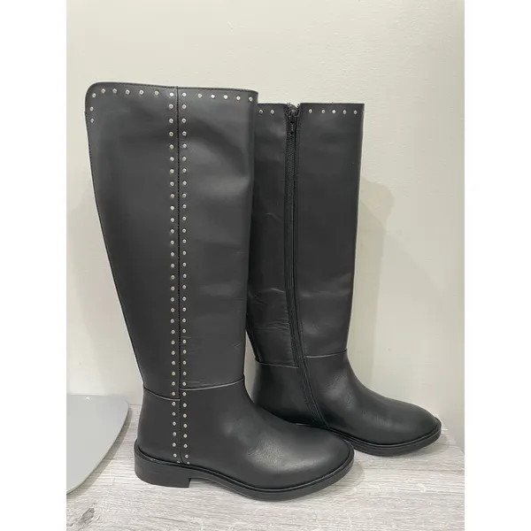 Steven‎ NC-Zoe Black Leather Studded Tall Riding Boots Womens 8.5 M NIB - Image 3