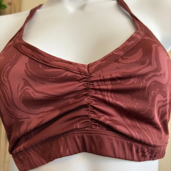 Gymshark GS Power Sports Bra Ruched Training Mesh Marble‎ Print XS - Image 3