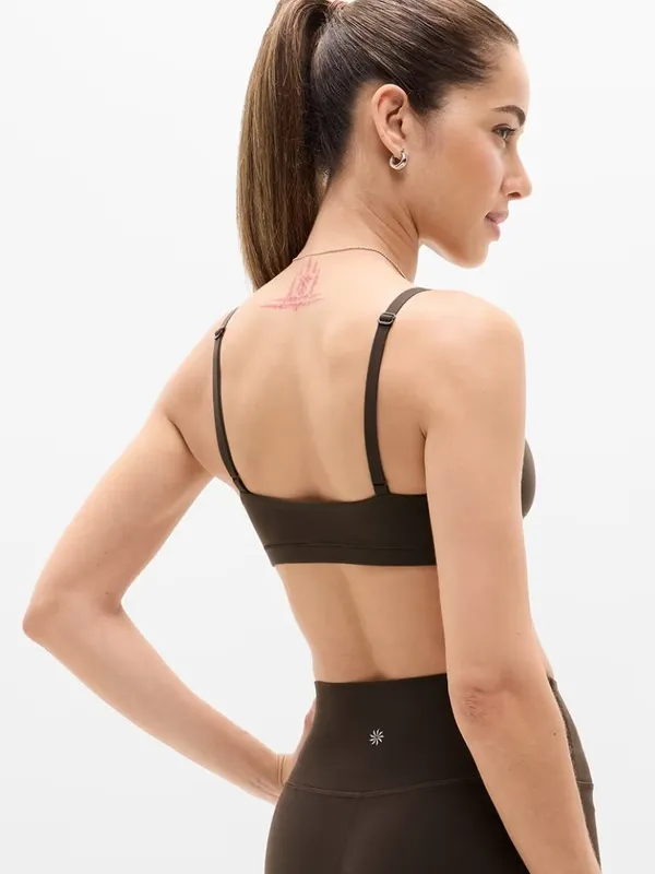 New Athleta M Vitaform BodyMove Scoop Bralette Medium A-C Truffle - Image 2