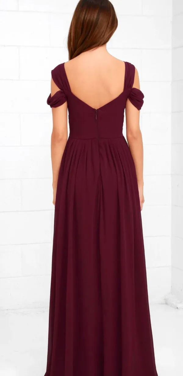 Burgundy Bridesmaid Dress - Image 2