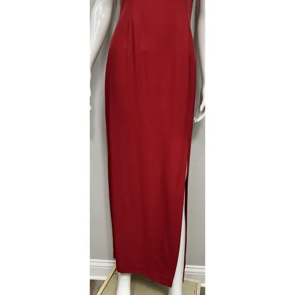 VTG Jessica McClintock Gunne Sax Maxi Dress 9/10 Red Rhinestone hoco no 90s Y2K - Image 5