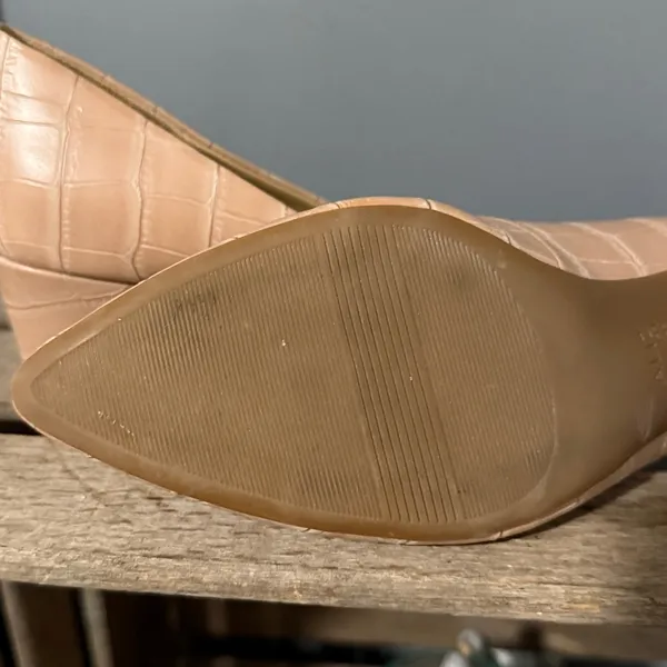 Naturalizer Carmen Crocodile Embossed Tan leather block heels sz 7.5‎ A23 - Image 10