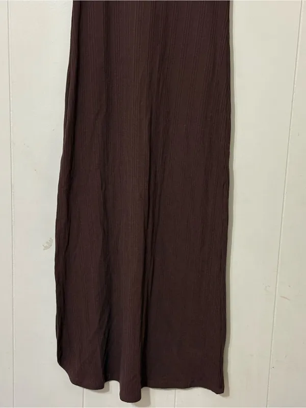 Vitamin A West Ribbed Brown Midi Tank Dress Size M Side Slit - Image 9