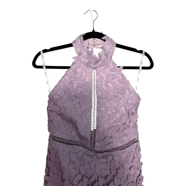 Bardot Gemma Crochet Lace Midi Dress Orchid Purple Size 6 New with Tags - Image 4