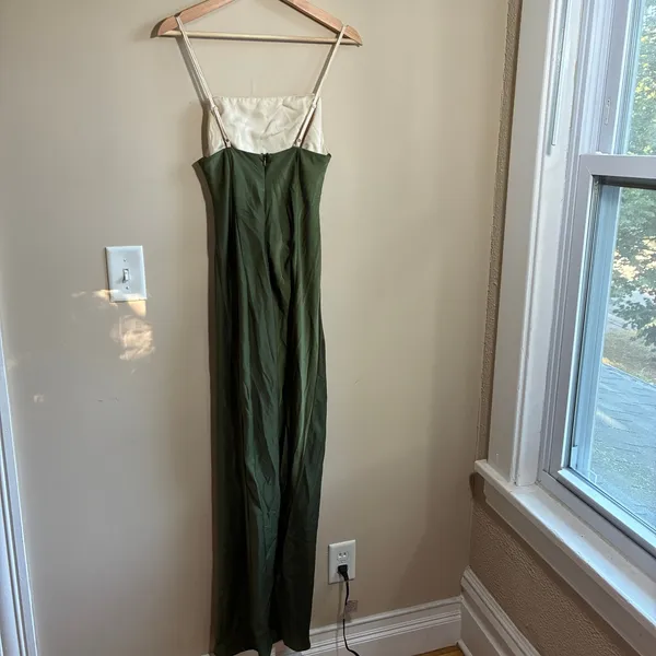 ASOS DESIGN Tall Colorblock Maxi Dress 8 Olive Green Women Satin Finish - Image 7