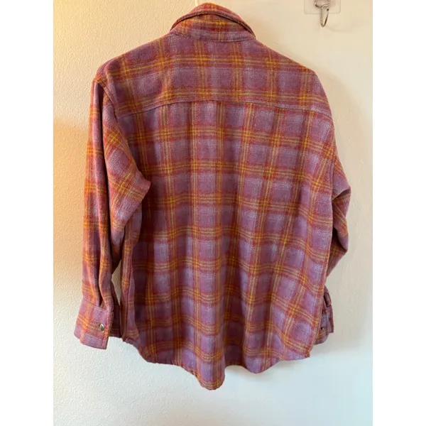 Dizzy Lizzy Purple Orange Plaid Shacket Button‎ Down Shirt Jacket Small - Image 2