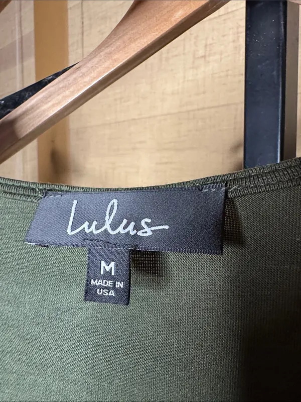 NWOT Lulus Garden District Olive Green Wrap Maxi Dress Size Medium - Image 5