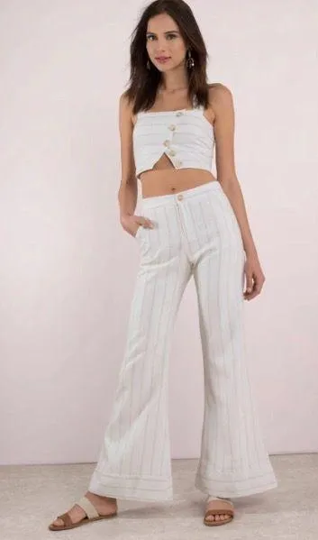 Lucca Couture Isla White Wide Leg Pants - Image 3
