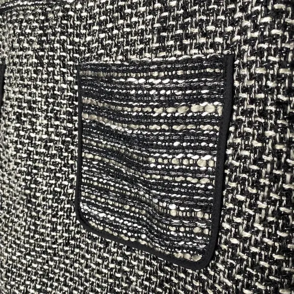 LOFT Petites Tweed Mini Skirt Double Front Patch Pockets Sparkly 8P Black White - Image 3