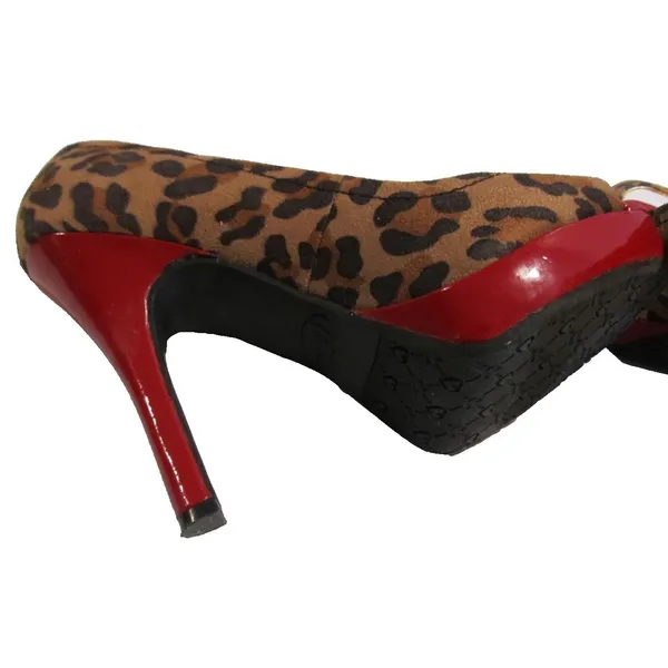 Candie’s Leopard Print Platform Stiletto Heels Women’s 6.5 Peep Toe Pre‑Owned - Image 5