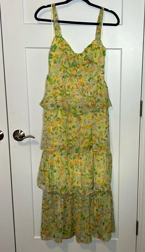 ASTR the Label NWT Midsummer Dress in Yellow Green Multi - Image 2