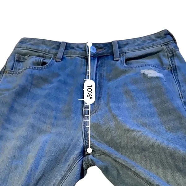 American Eagle Mom Jeans Womens 2 Short Blue‎ Distressed High Rise Ripped Knee - Image 8