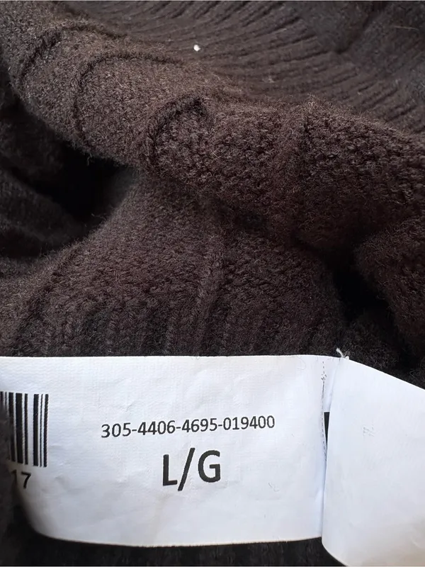 Arden B Black Cable-Knit Crewneck Cropped Coquettegirl Sweater Size L - Image 10
