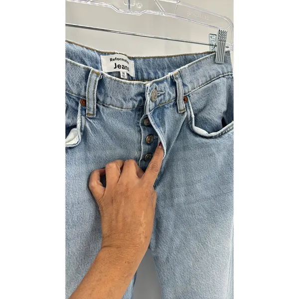 Reformation Jeans Casey Mid Rise Relaxed Straight Jeans classic size 25 - Image 4