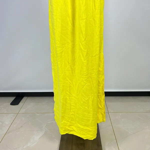NWOT Farm Rio Linen Blend Yellow Sleeveless Midi Dress Size L - Image 7