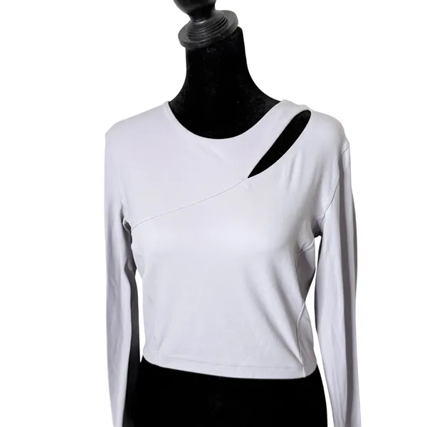 lululemon Aligned Angles Long Sleeve Crop Top Womens 6 8 Cut Out Workout - Image 5