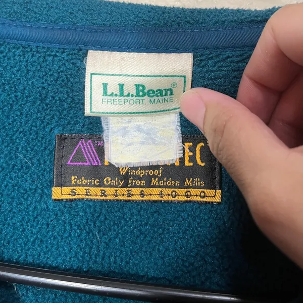 L.L.Bean Womens Fleece Jacket Polartec Windproof Zip Front‎ Purple Teal Trim L - Image 6