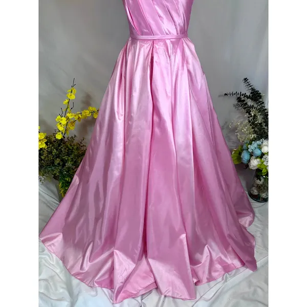 Mac Duggal One Shoulder Large Bow Pleated Gown Ice Pink 2 - Image 16
