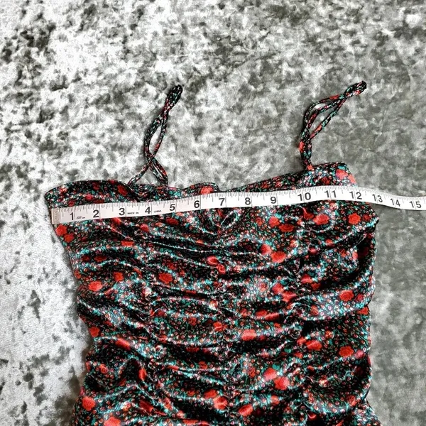 Urban‎ Outfitters Rose Print Ruched Dress - Image 4