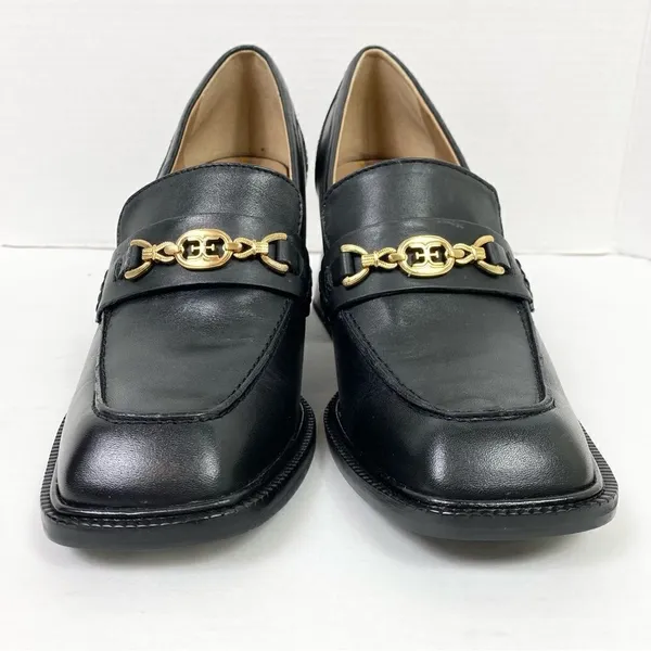 Sam Edelman New York Quincy Black Leather Horse Bit Square Heeled Loafers - Image 3