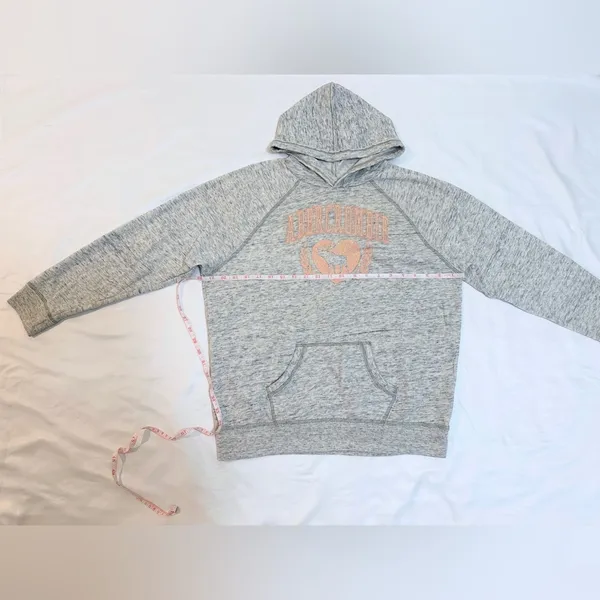 Vintage Abercrombie Glitter Logo Pullover Hoodie - Heather Grey - 15/16 (XS/S) - Image 9