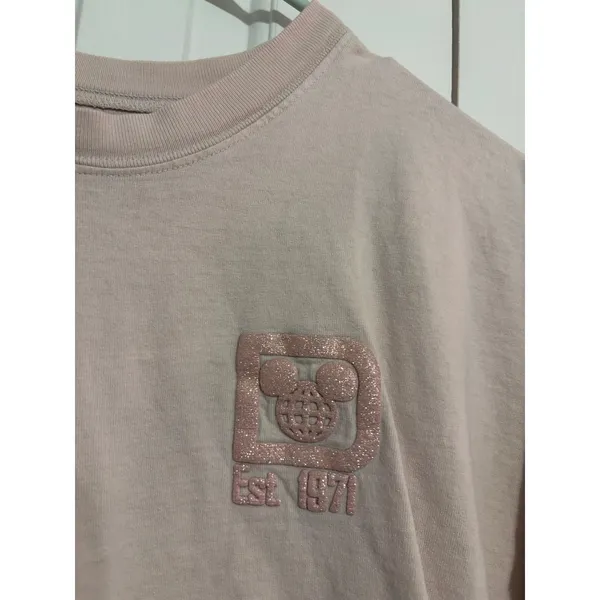 Disney Parks Spirit Jersey Walt Disney World Pink Glitter Puff Print Large - Image 5