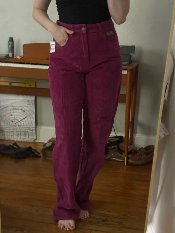 Women’s Berry Corduroy Straight Leg Jeans - Image 2