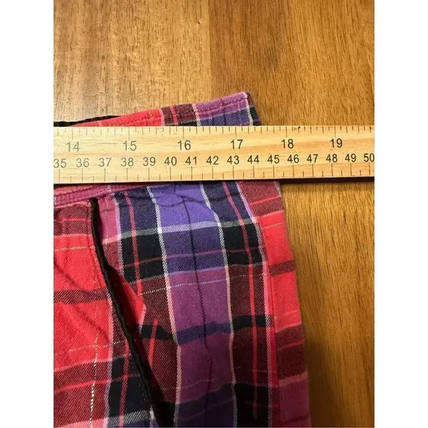 Women’s Victoria’s Secret Pajama Bottoms Pants Medium Red Plaid Flannel Pockets - Image 6