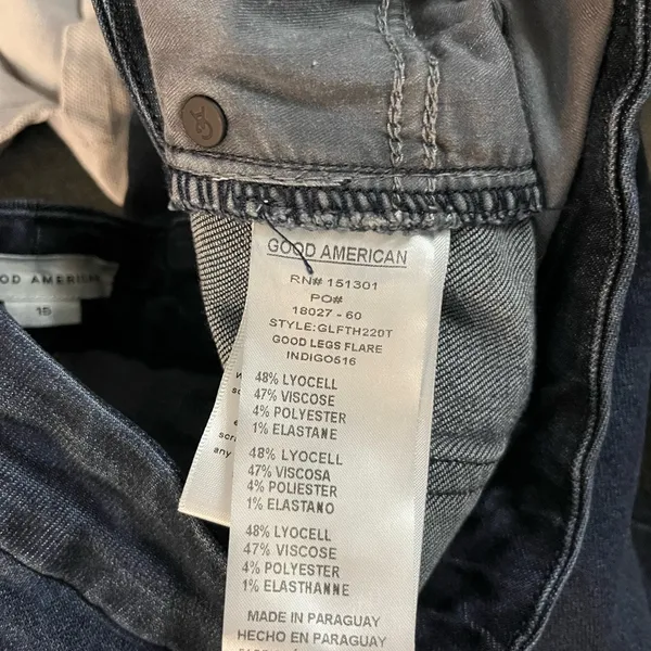 Good American Good Legs Flare‎ Jeans in Indigo 616 blue Size 15 / 34 - Image 9