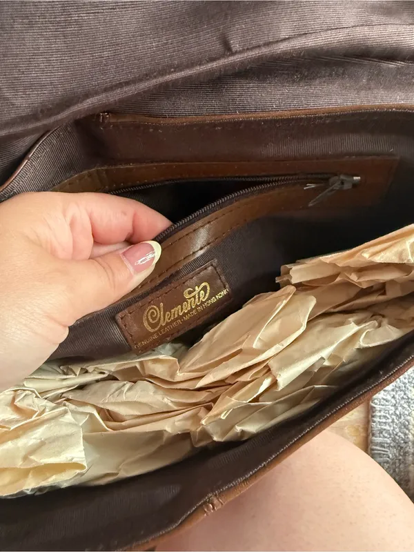 Clemente Brown Genuine Leather Clutch Bag - Image 2