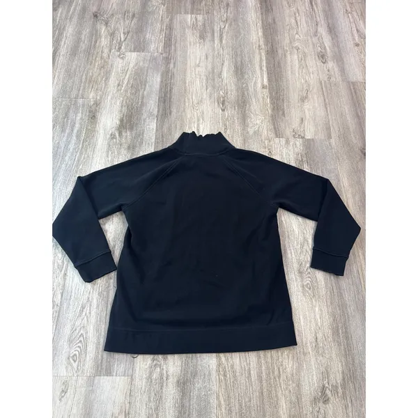 Athleta Cozy Karma Side Zip Mock Neck Sweatshirt Women's Medium Black Soft-Lined - Image 4