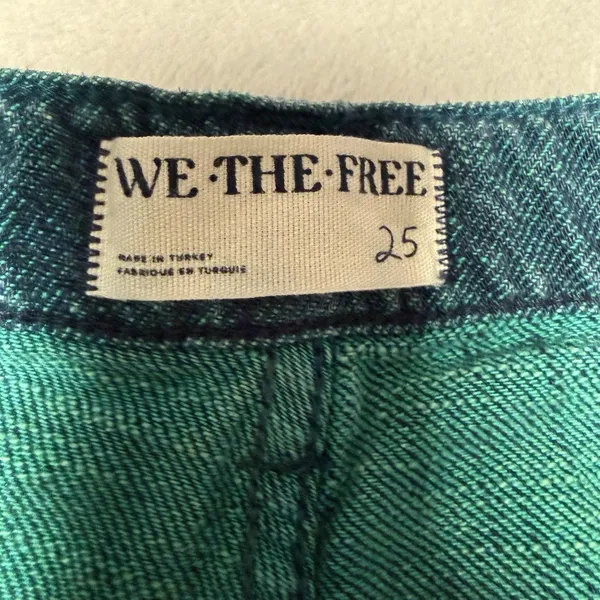 Free People We The Free Palmer Yarn Dyed Cuffed Jeans Lagoon Blue 25 - Image 5