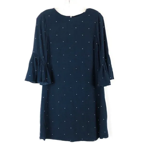Vince camuto blue polka‎ dot dress with bell sleeves 12 - Image 2
