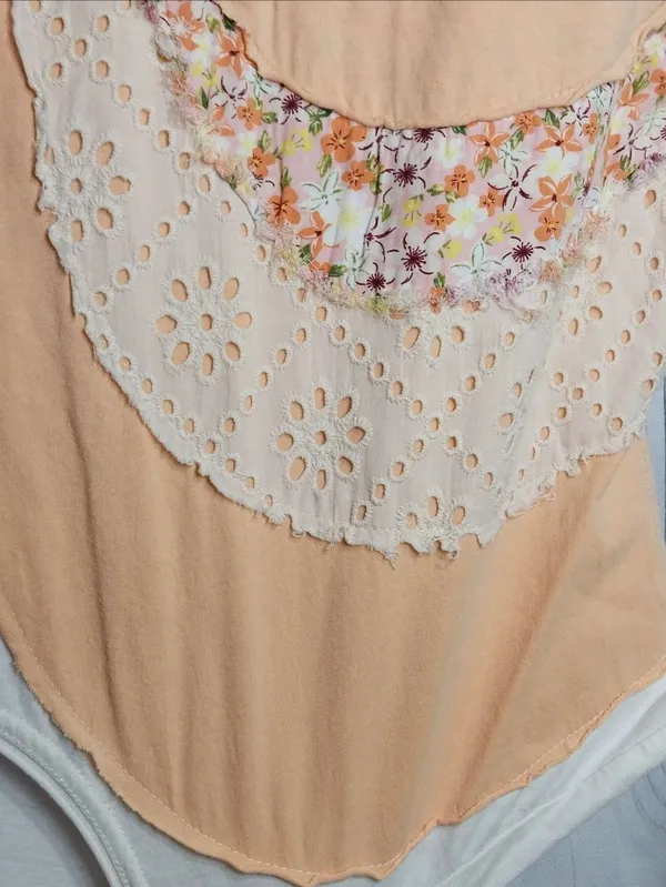 Oli & Hali Layered Heart Patchwork Relaxed Fit Shabby Chic Boho Cottagecore Top - Image 5