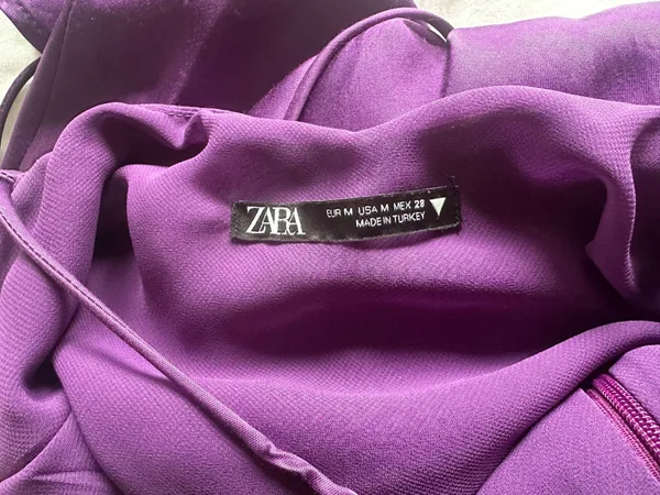 ZARA Purple Satin Mini Dress - Image 3