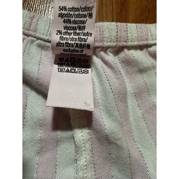 Victoria’s Secret pink white metallic silver striped pajama set sz small‎ - Image 6