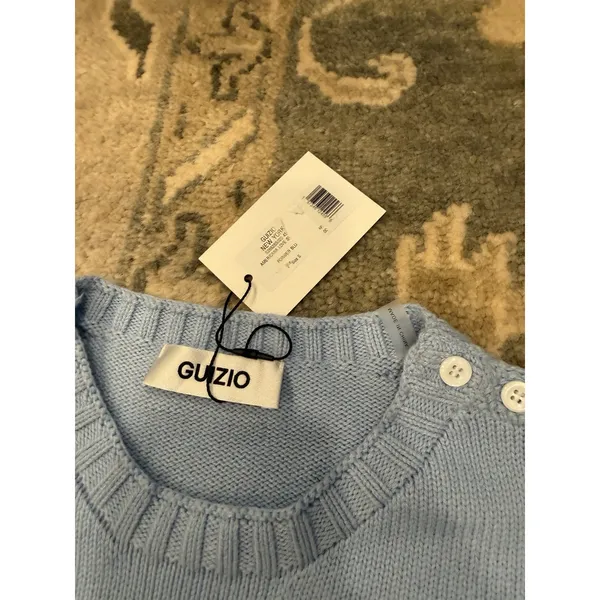 Guizio Americana Love Sweater Blue Oversized Sz Small NWT $188 - Image 14