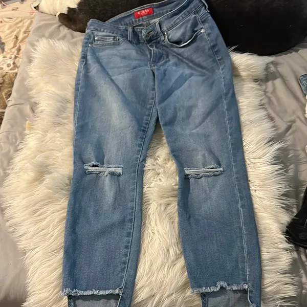 Guess Blue Ankle Cropped Jeans - Image 3