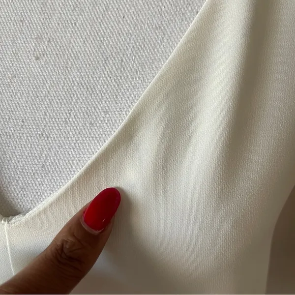 AMANDA UPRICHARD | Cream V-neck A-line Mini Dress Sz S - Image 9
