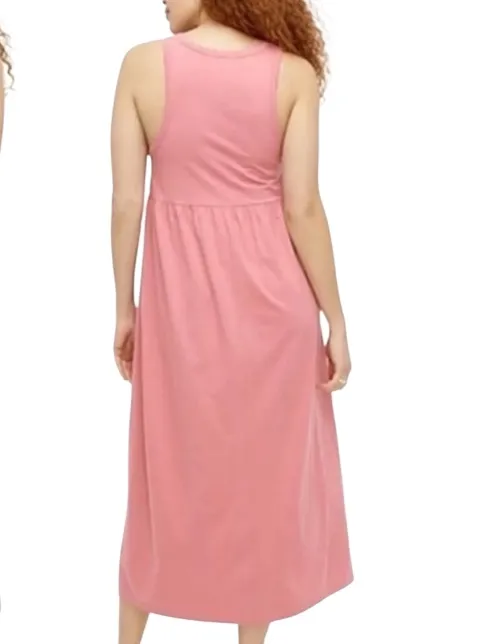 J.Crew Knit Cutaway Tank Maxi Dress in a faded dusty pink shade. - Image 2