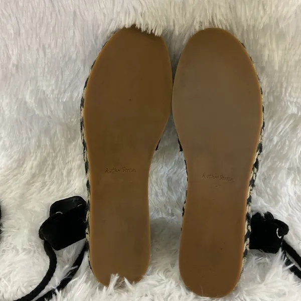 & Other Stories Women Flat Black Lace Up Espadrille Sandals . Size-7 - Image 11